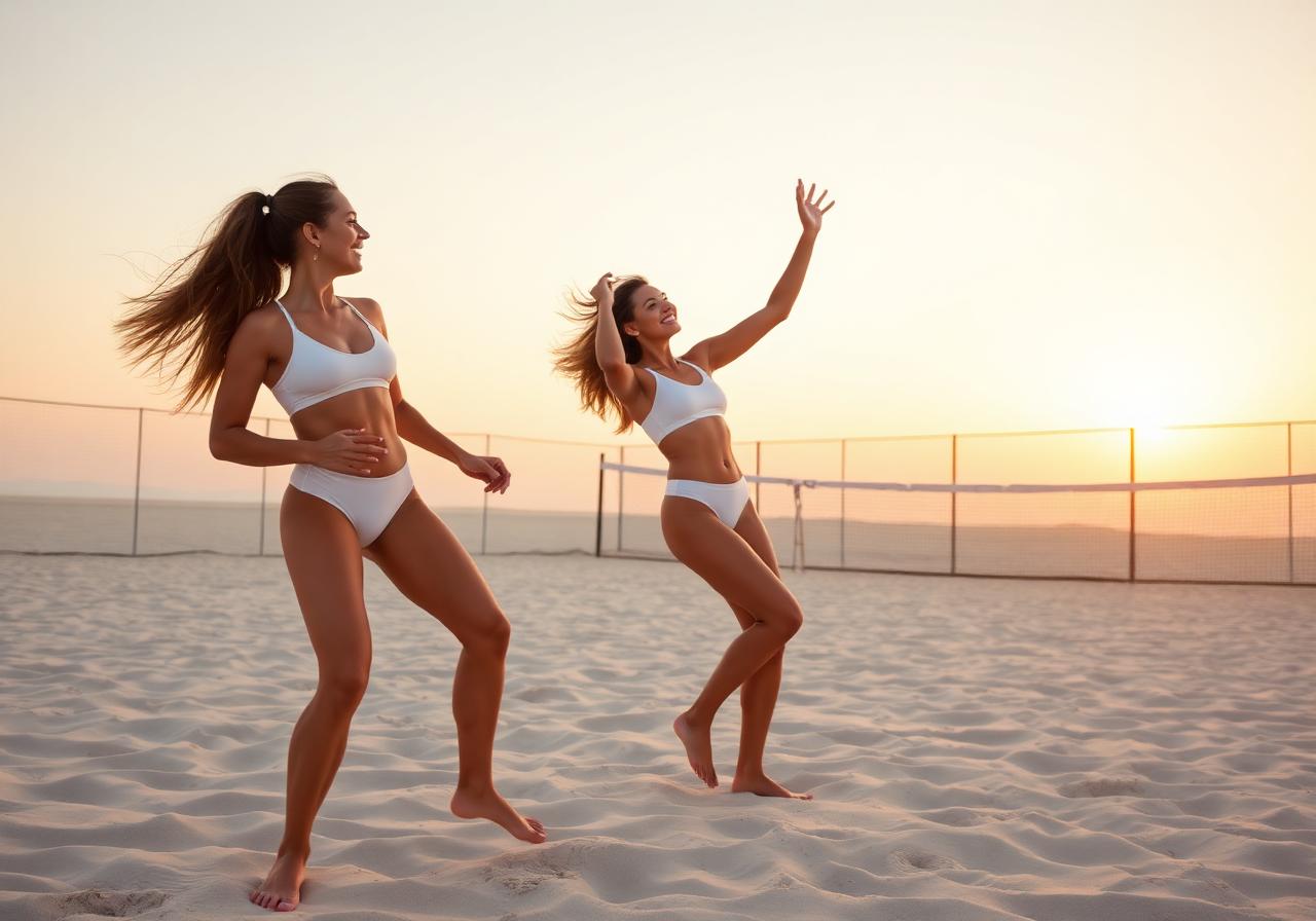 Jogadoras de beach tennis